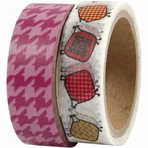 Tasiemki dekoracyjne Creativ Washi Pepitka i Kurczaki, 15mm x 5m, 2szt